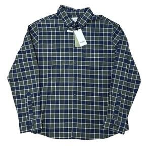 NWT Goodfellow & Co. Men's Casual Button Down Shirt Slim Fit Green Navy Blue XL